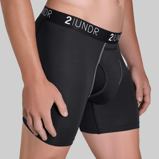 Swing Shift 6" Boxer Brief - Black/Grey